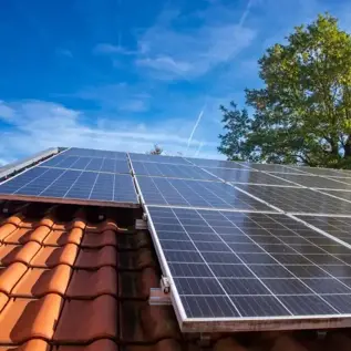 solar panels on roof