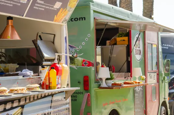 food trucks at an event
