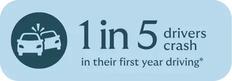 1 in 5 drivers crash within a year of passing their test infographic