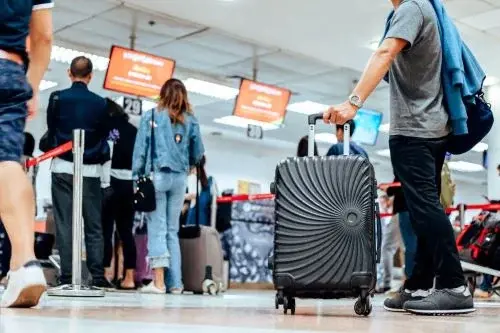 luggage carried through an airport
